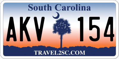 SC license plate AKV154