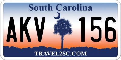 SC license plate AKV156
