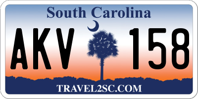 SC license plate AKV158
