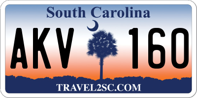 SC license plate AKV160