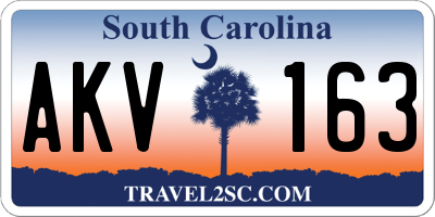 SC license plate AKV163
