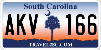 SC license plate AKV166