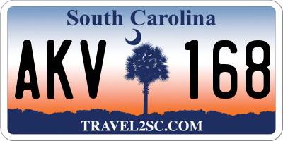 SC license plate AKV168