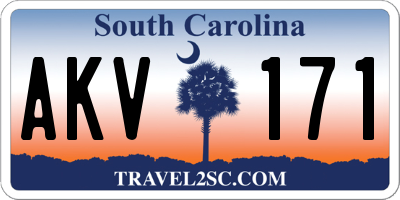 SC license plate AKV171