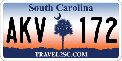 SC license plate AKV172