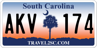SC license plate AKV174