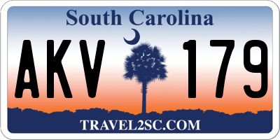 SC license plate AKV179
