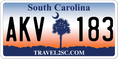 SC license plate AKV183