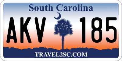 SC license plate AKV185