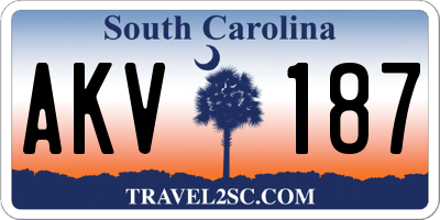 SC license plate AKV187