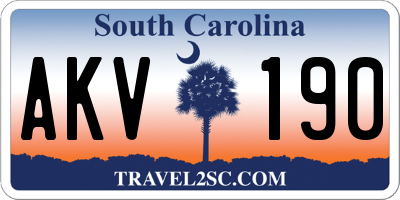 SC license plate AKV190