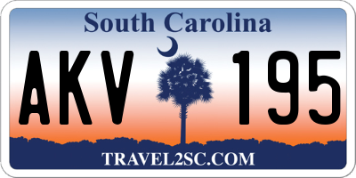 SC license plate AKV195
