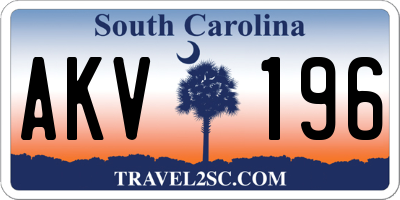 SC license plate AKV196