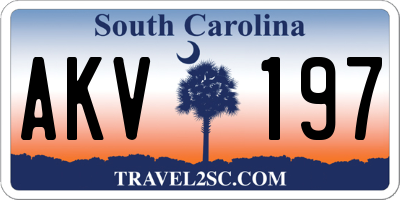 SC license plate AKV197