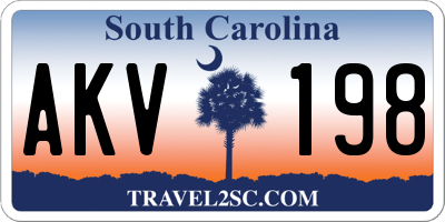 SC license plate AKV198