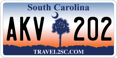 SC license plate AKV202