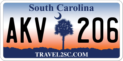 SC license plate AKV206