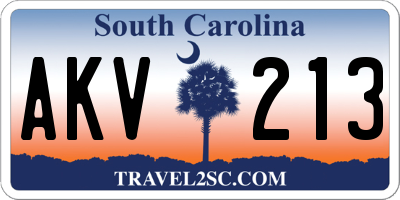 SC license plate AKV213