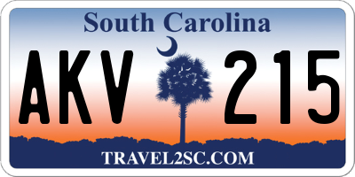 SC license plate AKV215