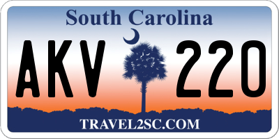 SC license plate AKV220