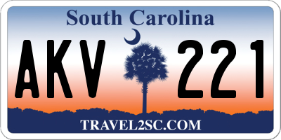 SC license plate AKV221