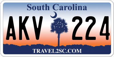 SC license plate AKV224