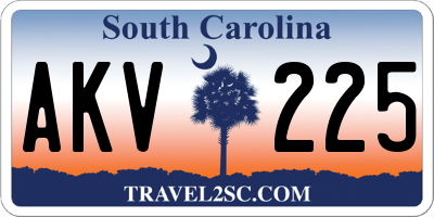 SC license plate AKV225