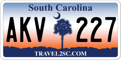 SC license plate AKV227
