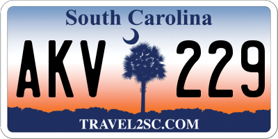 SC license plate AKV229