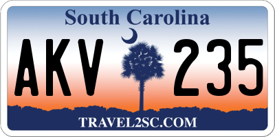 SC license plate AKV235