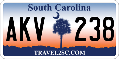 SC license plate AKV238