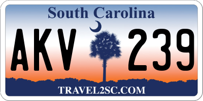 SC license plate AKV239