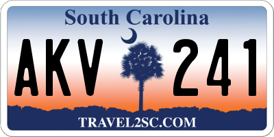 SC license plate AKV241