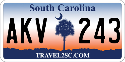 SC license plate AKV243