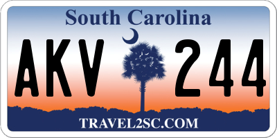 SC license plate AKV244