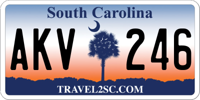 SC license plate AKV246