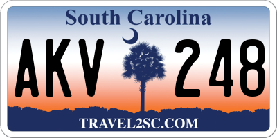 SC license plate AKV248