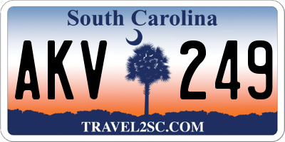 SC license plate AKV249