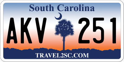 SC license plate AKV251
