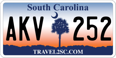 SC license plate AKV252