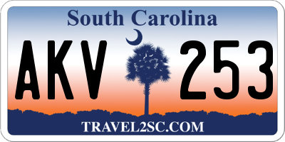SC license plate AKV253