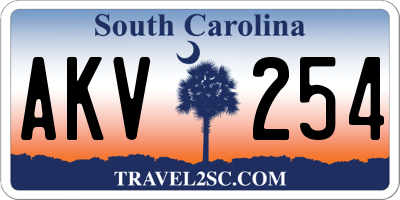 SC license plate AKV254