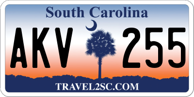 SC license plate AKV255