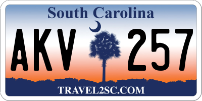 SC license plate AKV257