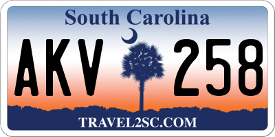 SC license plate AKV258