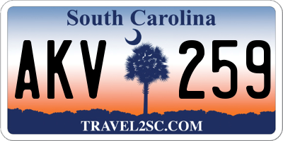 SC license plate AKV259
