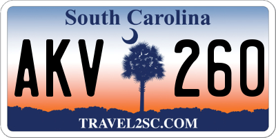 SC license plate AKV260