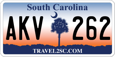 SC license plate AKV262