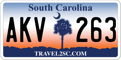 SC license plate AKV263