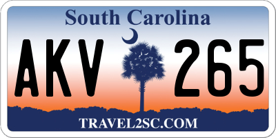 SC license plate AKV265